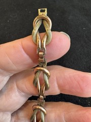 Vintage Two Tone Gold Square Knot Bracelet