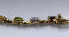 FAS Gold Over 925 Sterling Silver Multi-Gemstone Bracelet