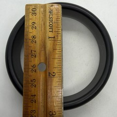 Vtg Matte Black Semi-Translucent Lucite Chunky Bangle Bracelet Round 8.5 in