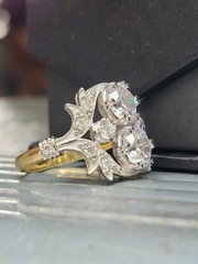 Art Deco Style 2.5Ct Round Cut Lab Created Diamond 925 Silver Engagement Ring