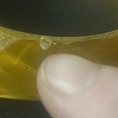 Vtg 1930s Art Deco “Apple Juice” Honey Faceted Diamond Cut Bakelite Bangle