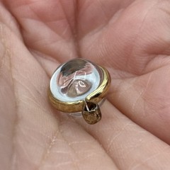 Vintage Mustard Seed Moving Pendant Charm Gold Tone Christian Faith 0.5”