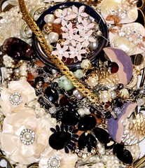 Vintage Jewelry Lot Wearable Necklaces Bracelets Earrings Some Signed #1