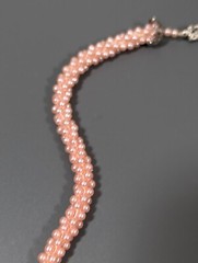 Vintage Pink Faux Pearl Cluster Bead Choker Necklace Classic MCM 15 in Collar