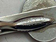 Vtg 50s KINNEY CO. Chrome & Enamel MERCURY Tie Clasp & Box 43mm