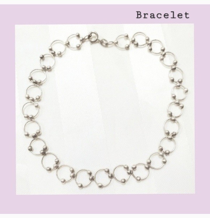 Beautiful Bali Open Circle Beaded Ball Style 925 Sterling Silver Bracelet 10″