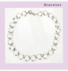 Beautiful Bali Open Circle Beaded Ball Style 925 Sterling Silver Bracelet 10″