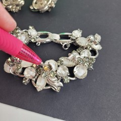 Vintage Juliana Rhinestone Bracelet & Earrings Set Givre Glass Smoky Rhinestones