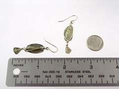 Vintage Silvered Glass Bead Hook Earrings Unbranded 1.5 Inches Long