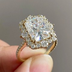 1.20Ct Round Lab-Created Diamond Women Band Ring In 14K Yellow Gold Plated