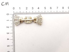 Vintage 1928 Gold Tone Faux Pearl Pink Rhinestone Lattice Lace Bow Brooch Pin