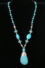 Pendant Necklace Vintage Southwestern Style 16″ Choker Necklace 2.4″ Pendant