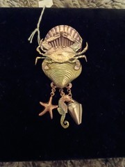 Women’s Handmade Brass And Copper Crab Brooch