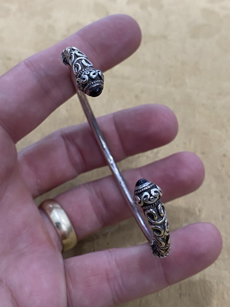 RARE!!! Solvar Celtic vintage sterling silver 925 Designer Signed Cuff bracelet