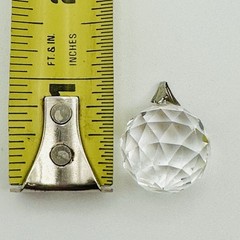 Vintage Faceted Clear Crystal Sphere Ball Mystical Magic Spiritual Pendant