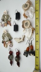 Vintage Nature Jewelry Lot of 8 Beaded Necklace, Shell Earrings Beach
