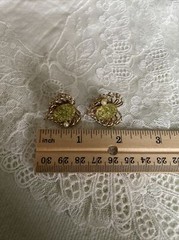 Vintage Gold Tone Clip On Earrings Jewelry JMS-53