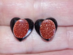 Carved Heart Onyx Vintage Gorgeous Jackets For Earrings Use With Any Stud