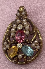 Vintage Victorian Style Ornate Fruit Salad Pendant Rare