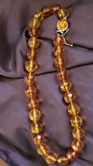 Faceted Amber Vintage Choker Necklace Fancy Clasp with UV Test See Pics