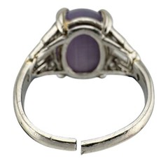 Vintage Platinum 17.46 ct. Lavender Star Sapphire Diamond Ring (For Restoration)