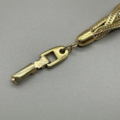 Vintage Napier Bracelet Gold Tone Braided Chain Box Clasp Womens Fashion Jewelry