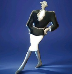 Vtg brooch enamel black white walking woman fashion model pin Art Deco Modern