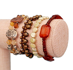 VTG 4pc Boho Hippie Good Vibes Chunky Everyday Statement Bracelets