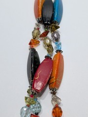 ✨VINTAGE✨ EsMor Bohemian Painted Bead Necklace 3 Strands Hand Strung Fabulous