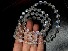 necklace moonstone rock crystal Art Deco style