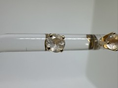 Rare 14K Yellow Gold White Spinel Stud Earrings, 0.5 TCW