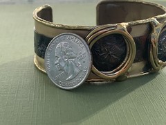 Vintage Copper and Brass Mixed Metal Artisan Cuff Bracelet