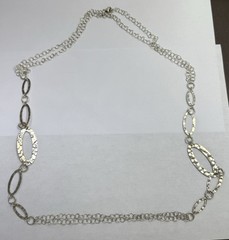 Vintage Sterling Silver Milor Italy 36in Oval Link Necklace