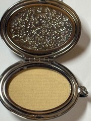 HOBE SIGNED CRYSTAL AND CAMEO, SILVER TONE LOCKET, ESTATE
