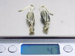 Vintage Silvered Glass Bead Hook Earrings Unbranded 1.5 Inches Long