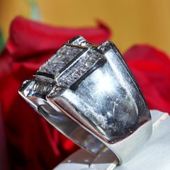 925 sterling silver size 11.25 ring 3.50ct cubic zirconia invisible set 17.90gr