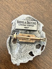 Vintage Birds & BloomsLimited Edition Pewter Brooch Pins Butterfly Birdhouse Set