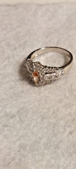 Vintage JTV DK Donna Karen CITRINE STERLING 3.00ct Marquise Crystal RING Sz 9
