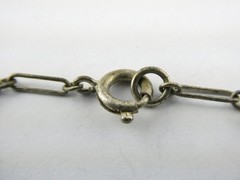 Vintage Unmarked Sterling Silver Paperclip Chain Bracelet with 5 Charms 6.75 In