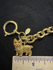 Vintage RARE Signed JOAN RIVERS Yorkie Dog Necklace, Bracelet, and Brooch Set