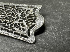 ANTIQUE? SILVER TONE FILAGREE BROOCH N611
