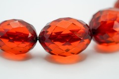 Vintage Cherry Amber Bakelite Faceted Oval Bead Necklace 29″ x 24mm-8mm JB46