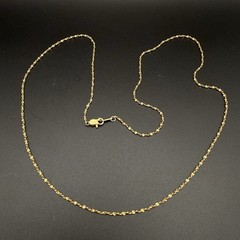 Vintage Gold Tone Twisted Singapore Chain Necklace Minimal Classic Diamond Cut