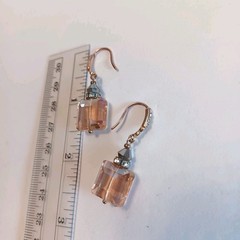 Vintage Square Faceted Crystal Rose Gold Fashion Earrings PLZ READ