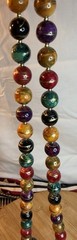 Vintage Bon Ton Chunky Marbled Bead Necklace Multicolor Gold Tone 32in