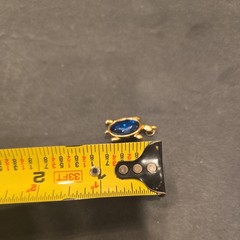 VTG TRIFARI Signed Blue Cabochon Gold Tone Turtle Pendant SELL AS PICTURED (1)