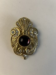 Costume Jewelry signed Jeff Lieb Pin Brooch Missing Drop Pendant