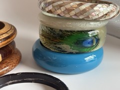 Vintage Bangle Bracelet Lot 11 Mixed Wood Acrylic Resin Lucite Boho As Is