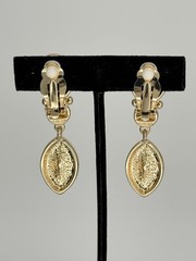 Vintage RJ Graziano Chunky Gold Tone Byzantine Necklace/Dangle Clip Earrings Set