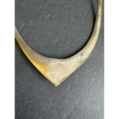 Vintage Modernist Torque Necklace Silver Gold Brass Brutalist 70s READ